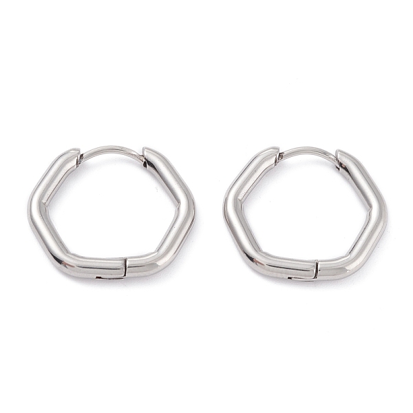 PandaHall 201 Stainless Steel Hoop Earrings, with 316 Surgical Stainless Steel Pin, Hexagon, Stainless Steel Color, 17x19x2.5mm, Pin: 1mm...
PandaHall 201 Stainless Steel Hoop Earrings, with 316 Surgical Stainless Steel Pin, Hexagon, Stainless Steel Color, 17x19x2.5mm, Pin: 1mm...