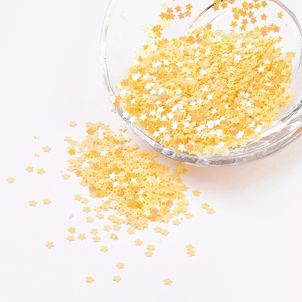 PandaHall Ornament Accessories Plastic Paillette/Sequins Beads, Star, Yellow, 2.5x2.5x0.1mm, about 450000pcs/pound Plastic Star Yellow
PandaHall Ornament Accessories Plastic Paillette/Sequins Beads, Star, Yellow, 2.5x2.5x0.1mm, about 450000pcs/pound Plastic Star Yellow
