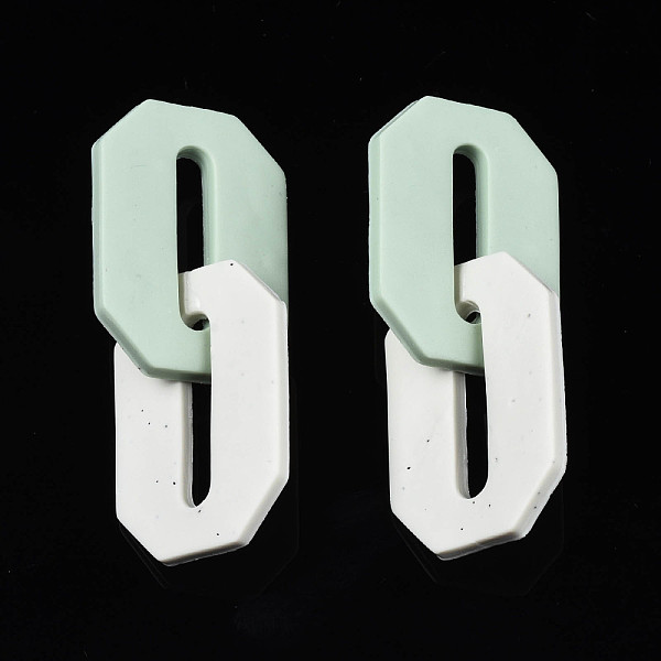 PandaHall Handmade Polymer Clay Linking Rings, Double Hexagon, Medium Aquamarine & White, 61mm, Ring: 37x25x2.5mm Polymer Clay Hexagon
PandaHall Handmade Polymer Clay Linking Rings, Double Hexagon, Medium Aquamarine & White, 61mm, Ring: 37x25x2.5mm Polymer Clay Hexagon