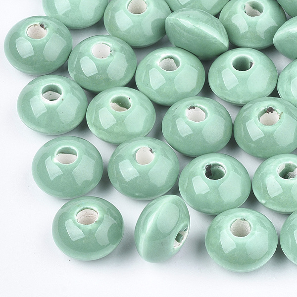 PandaHall Handmade Porcelain Beads, Bright Glazed Porcelain, Rondelle, Medium Aquamarine, 12x7mm, Hole: 2mm Porcelain Rondelle Green
PandaHall Handmade Porcelain Beads, Bright Glazed Porcelain, Rondelle, Medium Aquamarine, 12x7mm, Hole: 2mm Porcelain Rondelle Green