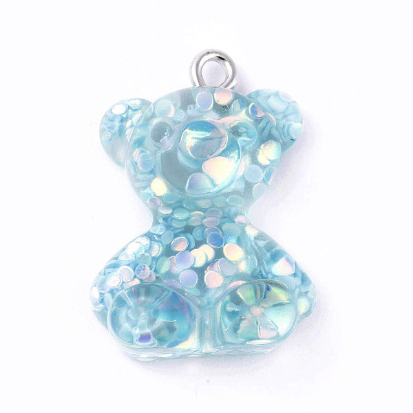PandaHall Resin Pendants, with Iron Loops and Glitter Sequins inside, Bear, Light Blue, 26x18.5x9mm, Hole: 2mm Iron+Resin Bear
PandaHall Resin Pendants, with Iron Loops and Glitter Sequins inside, Bear, Light Blue, 26x18.5x9mm, Hole: 2mm Iron+Resin Bear