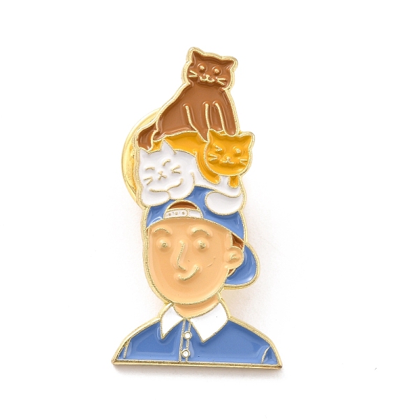 PandaHall Boy with Cat Enamel Pin, Creative Alloy Enamel Brooch for Backpack Clothes, Golden, Cornflower Blue, 30x16x9.5mm, Pin: 1mm...
PandaHall Boy with Cat Enamel Pin, Creative Alloy Enamel Brooch for Backpack Clothes, Golden, Cornflower Blue, 30x16x9.5mm, Pin: 1mm...