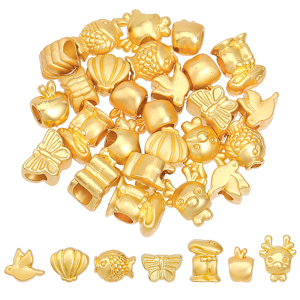 PandaHall CHGCRAFT 35Pcs 7 Styles Alloy European Beads, Large Hole Beads, Matte Style, Mixed Shapes, Matte Gold Color, 9~14x8~12x6.5~8mm...
PandaHall CHGCRAFT 35Pcs 7 Styles Alloy European Beads, Large Hole Beads, Matte Style, Mixed Shapes, Matte Gold Color, 9~14x8~12x6.5~8mm...
