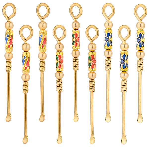 PandaHall Olycraft 9Pcs 3 Colors Brass Enamel EarPicks, Golden, Spiral, Mixed Color, 7.7x1x0.55cm, Hole: 6.5x5.5mm, 3pcs/color Brass+Enamel..., Multicolor
PandaHall Olycraft 9Pcs 3 Colors Brass Enamel EarPicks, Golden, Spiral, Mixed Color, 7.7x1x0.55cm, Hole: 6.5x5.5mm, 3pcs/color Brass+Enamel..., Multicolor