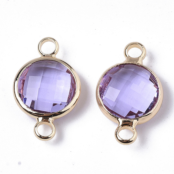 PandaHall Glass Links, with Real 18K Gold Plated Brass Findings, Nickel Free, Faceted, Flat Round, Medium Purple, 17.5x10.5x4.5mm, Hole...
PandaHall Glass Links, with Real 18K Gold Plated Brass Findings, Nickel Free, Faceted, Flat Round, Medium Purple, 17.5x10.5x4.5mm, Hole...