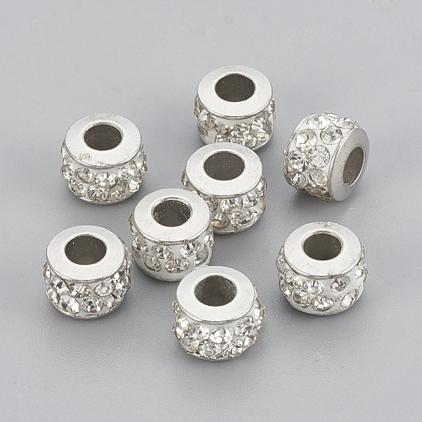 PandaHall Handmade Brass Polymer Clay Rhinestone Beads, Column, Platinum, Crystal, 7x5mm, Hole: 2.5mm Brass+Rhinestone Column Clear
PandaHall Handmade Brass Polymer Clay Rhinestone Beads, Column, Platinum, Crystal, 7x5mm, Hole: 2.5mm Brass+Rhinestone Column Clear