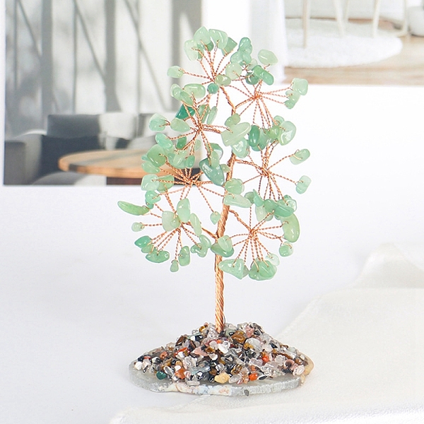 PandaHall Natural Green Aventurine Chips Tree Decorations, Agate Plate Base Copper Wire Feng Shui Energy Stone Gift for Home Decoration...
PandaHall Natural Green Aventurine Chips Tree Decorations, Agate Plate Base Copper Wire Feng Shui Energy Stone Gift for Home Decoration...