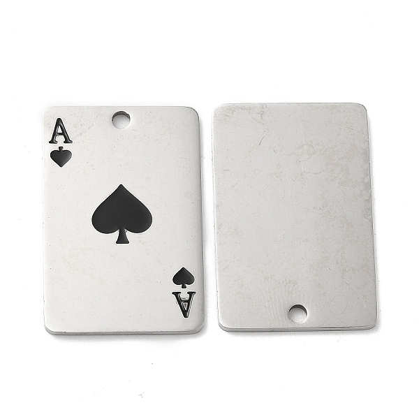 PandaHall 201 Stainless Steel Pendants, with Enamel, Ace of Spades Charm, Stainless Steel Color, Black, 29.5x20x1.5mm, Hole: 2mm Stainless...
PandaHall 201 Stainless Steel Pendants, with Enamel, Ace of Spades Charm, Stainless Steel Color, Black, 29.5x20x1.5mm, Hole: 2mm Stainless...