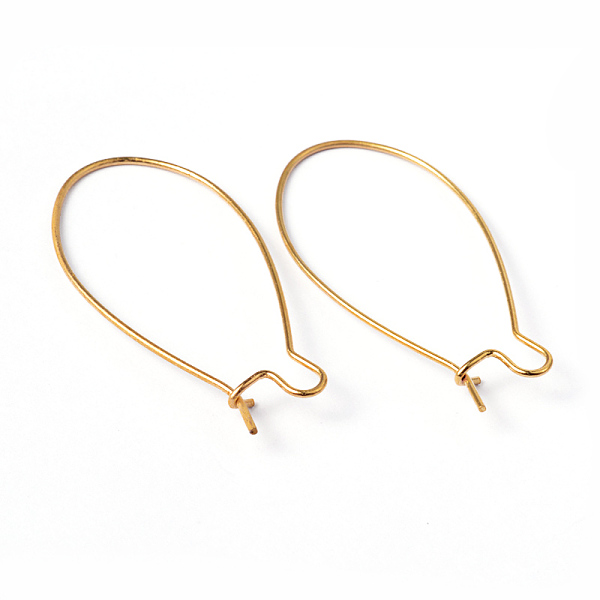 PandaHall Brass Hoop Earrings Findings Kidney Ear Wires, Lead Free and Cadmium Free, Golden, 18 Gauge, 43x20x1mm Brass
PandaHall Brass Hoop Earrings Findings Kidney Ear Wires, Lead Free and Cadmium Free, Golden, 18 Gauge, 43x20x1mm Brass