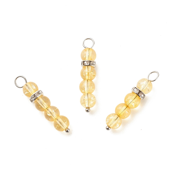 PandaHall Natural Citrine Pendants, with Platinum Tone Brass Crystal Rhinestone Spacer Beads, 30~34x6.5mm, Hole: 3.3mm Citrine Others Clear
PandaHall Natural Citrine Pendants, with Platinum Tone Brass Crystal Rhinestone Spacer Beads, 30~34x6.5mm, Hole: 3.3mm Citrine Others Clear
