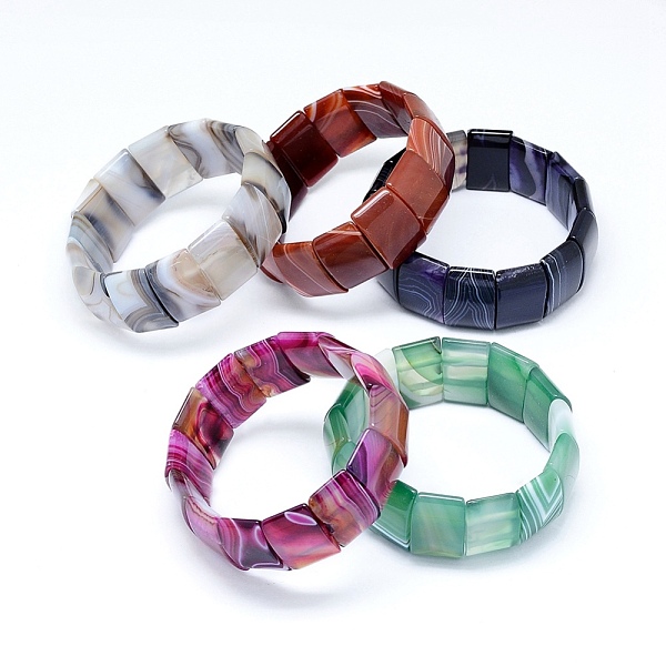 PandaHall Natural Agate Stretch Bracelets, Dyed, Rectangle, Mixed Color, 2-3/8 inch(60mm), 25mm Natural Agate Multicolor
PandaHall Natural Agate Stretch Bracelets, Dyed, Rectangle, Mixed Color, 2-3/8 inch(60mm), 25mm Natural Agate Multicolor