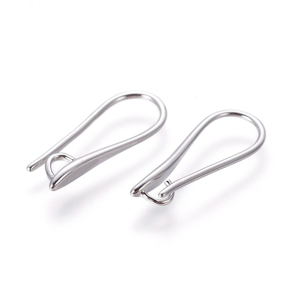 PandaHall Brass Earring Hooks, with Horizontal Loop, Platinum, 19.5x8x2.5mm, Hole: 2mm, 18 Gauge, Pin: 1mm Brass
PandaHall Brass Earring Hooks, with Horizontal Loop, Platinum, 19.5x8x2.5mm, Hole: 2mm, 18 Gauge, Pin: 1mm Brass