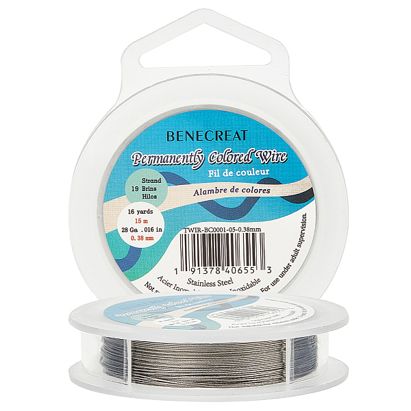 PandaHall BENECREAT 15m 0.38mm 19-Strand Tiger Tail Beading Wire 304 Stainless Steel Nylon Coated Craft Jewelry Beading Wire for Crafts..., Gray
PandaHall BENECREAT 15m 0.38mm 19-Strand Tiger Tail Beading Wire 304 Stainless Steel Nylon Coated Craft Jewelry Beading Wire for Crafts..., Gray