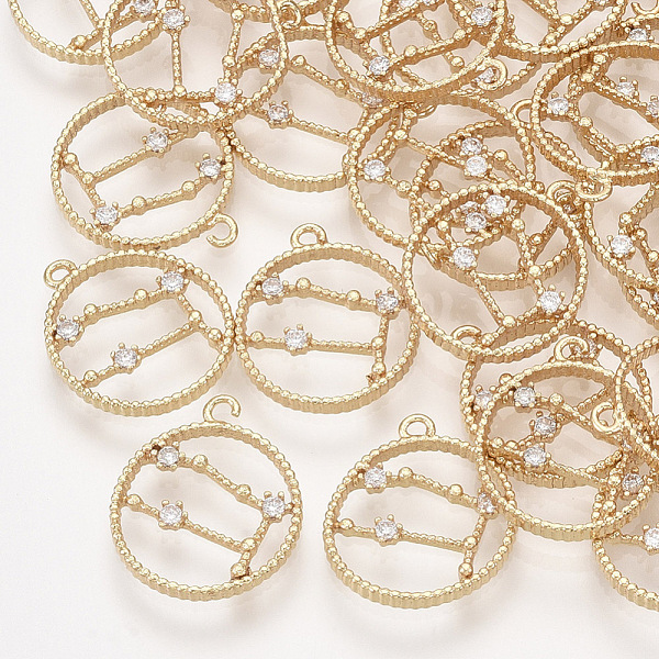 PandaHall Brass Pendants, with Cubic Zirconia, Flat Round with Constellations, Real 18K Gold Plated, Clear, Libra, 15x13x1.5mm, Hole: 1mm...
PandaHall Brass Pendants, with Cubic Zirconia, Flat Round with Constellations, Real 18K Gold Plated, Clear, Libra, 15x13x1.5mm, Hole: 1mm...