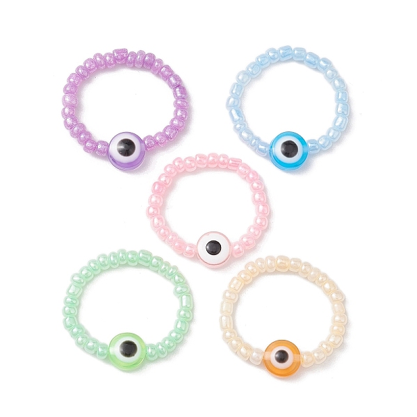 PandaHall Resin Evil Eye Finger Rings, Glass Seed Beads Ring for Women, Mixed Color, Inner Diameter: 20.5mm, 5pcs/set Glass Evil Eye..., Multicolor
PandaHall Resin Evil Eye Finger Rings, Glass Seed Beads Ring for Women, Mixed Color, Inner Diameter: 20.5mm, 5pcs/set Glass Evil Eye..., Multicolor