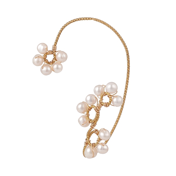 PandaHall Natural Pearl Braided Flower Cuff Earrings, Brass Wire Wrap Climber Wrap Around Earrings for Non Piercing, Golden, 61x41.5x1mm...
PandaHall Natural Pearl Braided Flower Cuff Earrings, Brass Wire Wrap Climber Wrap Around Earrings for Non Piercing, Golden, 61x41.5x1mm...