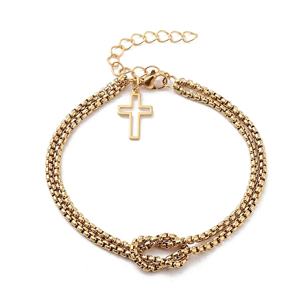 PandaHall New Stainless Steel Box Chain Bracelets, Cross Double-layer Chain Bracelet for Men and Women Stainless Steel
PandaHall New Stainless Steel Box Chain Bracelets, Cross Double-layer Chain Bracelet for Men and Women Stainless Steel