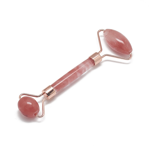 PandaHall Cherry Quartz Glass Massage Tools, Facial Rollers, with Brass Findings, Rose Gold, 13.5~15.3x4~6x2~2.05cm Cherry Quartz Glass...
PandaHall Cherry Quartz Glass Massage Tools, Facial Rollers, with Brass Findings, Rose Gold, 13.5~15.3x4~6x2~2.05cm Cherry Quartz Glass...