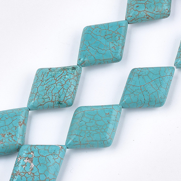 PandaHall Natural Howlite Beads Strands, Dyed & Heated, Turquoise, Rhombus, 28.5~29x20~21x7.5~9mm, Hole: 1mm, Diagonal Length...
PandaHall Natural Howlite Beads Strands, Dyed & Heated, Turquoise, Rhombus, 28.5~29x20~21x7.5~9mm, Hole: 1mm, Diagonal Length...