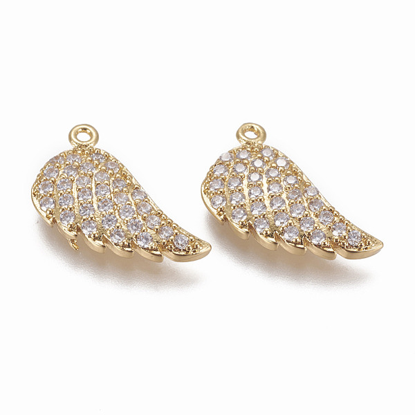 PandaHall Brass Micro Pave Cubic Zirconia Pendants, Wing, Clear, Golden, 16x15x3mm, Hole: 1mm Brass+Cubic Zirconia Wing Clear
PandaHall Brass Micro Pave Cubic Zirconia Pendants, Wing, Clear, Golden, 16x15x3mm, Hole: 1mm Brass+Cubic Zirconia Wing Clear
