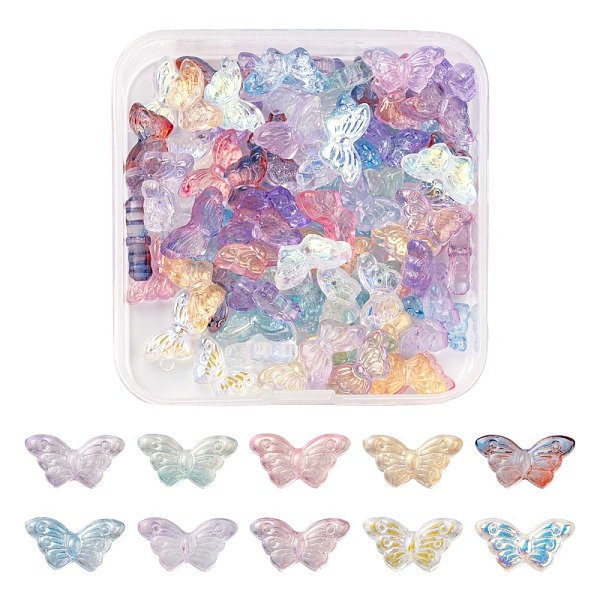 PandaHall 80Pcs 10 Style AB Color Plated & Spray Painted & Transparent Glass Beads, with Glitter Powder, Butterfly, Mixed Color, 8x15x4.5mm..., Multicolor
PandaHall 80Pcs 10 Style AB Color Plated & Spray Painted & Transparent Glass Beads, with Glitter Powder, Butterfly, Mixed Color, 8x15x4.5mm..., Multicolor