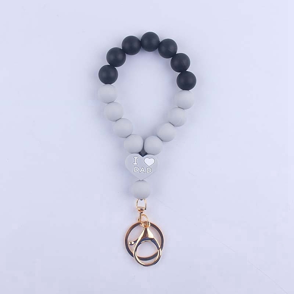PandaHall Heart Word I Love Mom Silicone Beaded Wristlet Keychain, with Iron Findings, for Women Car Key or Bag Decoration, Gainsboro, 18cm..., Gray
PandaHall Heart Word I Love Mom Silicone Beaded Wristlet Keychain, with Iron Findings, for Women Car Key or Bag Decoration, Gainsboro, 18cm..., Gray