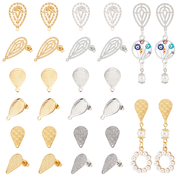 PandaHall DICOSMETIC 36Pcs 3 Styles 2 Colors Stainless Steel Stud Earring Findings Golden Color Teardrop Stud Earring with Loop and Earring...
PandaHall DICOSMETIC 36Pcs 3 Styles 2 Colors Stainless Steel Stud Earring Findings Golden Color Teardrop Stud Earring with Loop and Earring...
