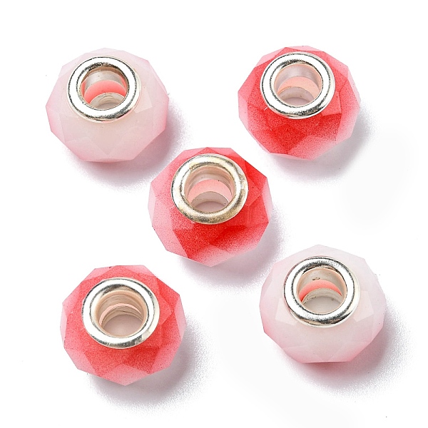 PandaHall Glass European Beads, Large Hole Beads, with Silver Tone Brass Double Cores, Faceted Rondelle, Red, 14x9mm, Hole: 5mm Glass+Brass...
PandaHall Glass European Beads, Large Hole Beads, with Silver Tone Brass Double Cores, Faceted Rondelle, Red, 14x9mm, Hole: 5mm Glass+Brass...