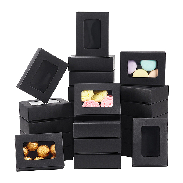 PandaHall Rectangle Folding Paper Storage Boxes, Gift Case with Rectangle Visible PVC Window, Black, 9.5x7x2.8cm, window: 37x64mm Paper...
PandaHall Rectangle Folding Paper Storage Boxes, Gift Case with Rectangle Visible PVC Window, Black, 9.5x7x2.8cm, window: 37x64mm Paper...