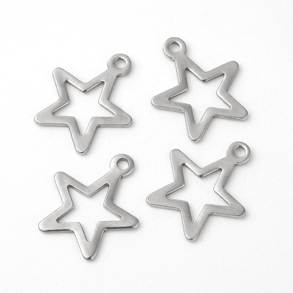 PandaHall 304 Stainless Steel Pendants, Cut-Out, Star, Hollow, Stainless Steel Color, 14x12x0.8mm, Hole: 1.4mm 304 Stainless Steel Star
PandaHall 304 Stainless Steel Pendants, Cut-Out, Star, Hollow, Stainless Steel Color, 14x12x0.8mm, Hole: 1.4mm 304 Stainless Steel Star
