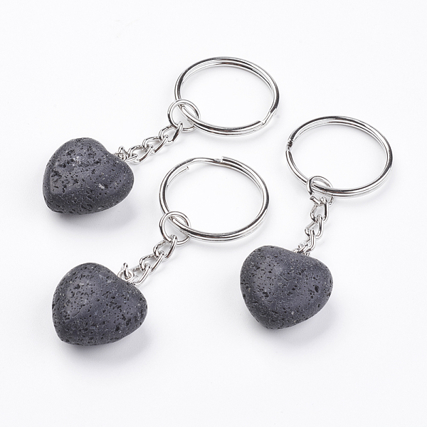 PandaHall Natural Lava Rock Keychain, with Platinum Iron Findings, Heart, 72mm Lava Rock Heart Black
PandaHall Natural Lava Rock Keychain, with Platinum Iron Findings, Heart, 72mm Lava Rock Heart Black