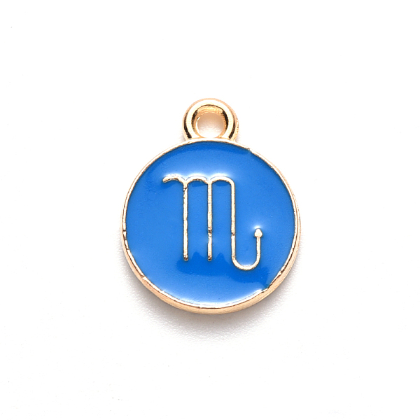 PandaHall Alloy Enamel Pendants, Cadmium Free & Lead Free, Flat Round with Constellation, Light Gold, Dodger Blue, Scorpio, 22x18x2mm, Hole...
PandaHall Alloy Enamel Pendants, Cadmium Free & Lead Free, Flat Round with Constellation, Light Gold, Dodger Blue, Scorpio, 22x18x2mm, Hole...