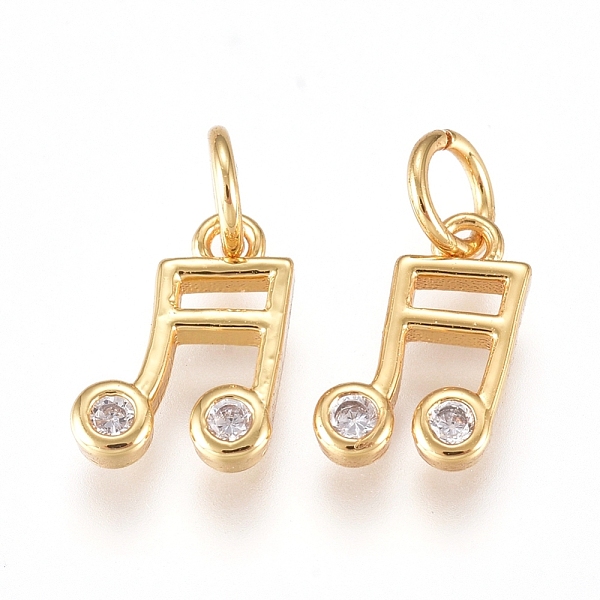PandaHall Brass Charms, with Cubic Zirconia and Jump Rings, Musical Note, Clear, Golden, 8.5x5.5x1.5mm, Hole: 2mm Brass+Cubic Zirconia...
PandaHall Brass Charms, with Cubic Zirconia and Jump Rings, Musical Note, Clear, Golden, 8.5x5.5x1.5mm, Hole: 2mm Brass+Cubic Zirconia...