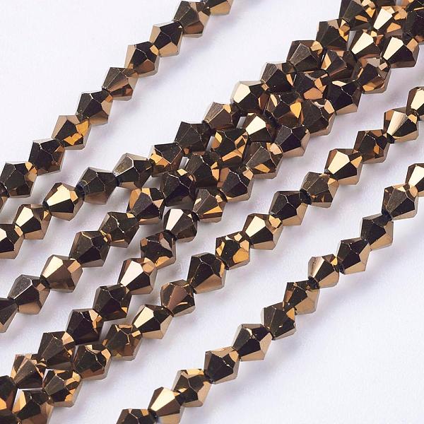 PandaHall Electroplate Glass Beads Strands, Full Plated, Faceted, Bicone, Dark Goldenrod, 3.5x3mm, Hole: 1mm, 113~115pcs/strand, 36~36.5cm..., Gold
PandaHall Electroplate Glass Beads Strands, Full Plated, Faceted, Bicone, Dark Goldenrod, 3.5x3mm, Hole: 1mm, 113~115pcs/strand, 36~36.5cm..., Gold