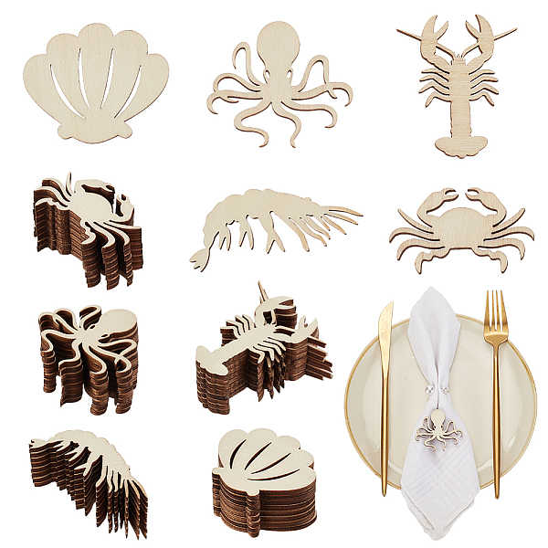 PandaHall OLYCRAFT 100Pcs 5 Styles Unfinished Wooden Plate Decor Cutouts Wooden Seafood Cutouts Crab/Lobster/Shrimp/Shell/Octopus Wooden..., Yellow
PandaHall OLYCRAFT 100Pcs 5 Styles Unfinished Wooden Plate Decor Cutouts Wooden Seafood Cutouts Crab/Lobster/Shrimp/Shell/Octopus Wooden..., Yellow