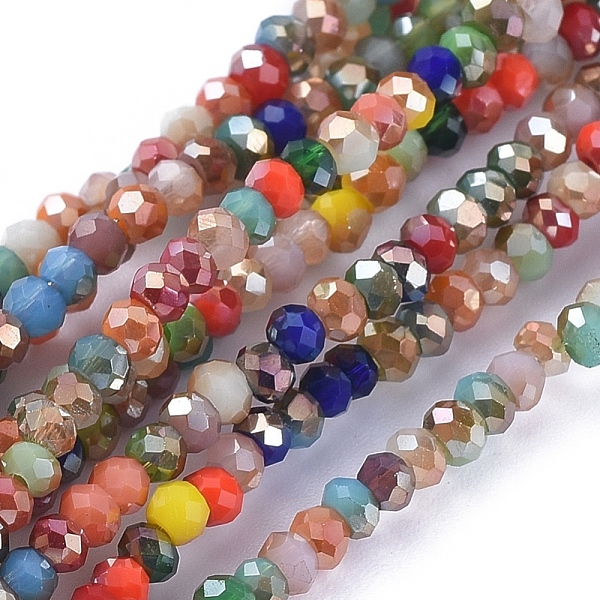 PandaHall Electroplate Transparent Glass Beads Strands, Faceted, Rondelle, Mixed Color, 2.5x1mm, Hole: 0.5mm, about 185~190pcs/strand, 13..., Multicolor
PandaHall Electroplate Transparent Glass Beads Strands, Faceted, Rondelle, Mixed Color, 2.5x1mm, Hole: 0.5mm, about 185~190pcs/strand, 13..., Multicolor