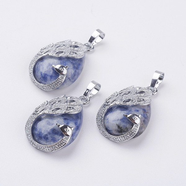PandaHall Natural Blue Spot Jasper Pendants, with Brass Finding, Teardrop with Peacock, Platinum, 33x20x10.5mm, Hole: 5x6.5mm Blue Spot...
PandaHall Natural Blue Spot Jasper Pendants, with Brass Finding, Teardrop with Peacock, Platinum, 33x20x10.5mm, Hole: 5x6.5mm Blue Spot...