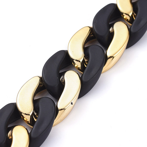 PandaHall Handmade Curb Chains, Twisted Chain, with Opaque Spray Painted Acrylic Linking Rings and CCB Plastic Linking Rings, Oval, for..., Black
PandaHall Handmade Curb Chains, Twisted Chain, with Opaque Spray Painted Acrylic Linking Rings and CCB Plastic Linking Rings, Oval, for..., Black