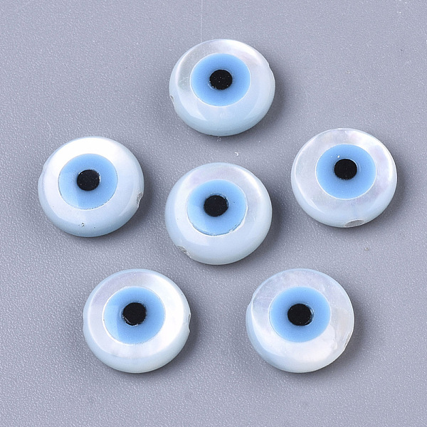 PandaHall Natural White Shell Mother of Pearl Shell Beads, with Synthetic Turquoise, Evil Eye, Deep Sky Blue, 8x3mm, Hole: 0.8mm White Shell...
PandaHall Natural White Shell Mother of Pearl Shell Beads, with Synthetic Turquoise, Evil Eye, Deep Sky Blue, 8x3mm, Hole: 0.8mm White Shell...
