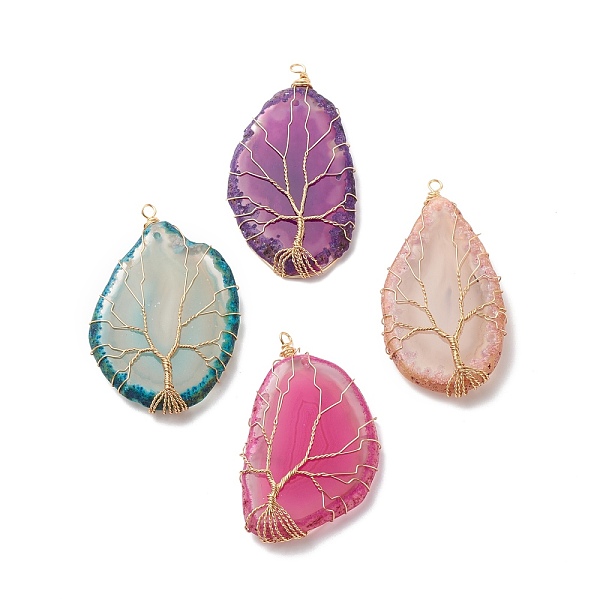 PandaHall Natural Agate Slices Big Pendants, with Copper Wire Wrapped, Mix-shaped, Dyed, Mixed Color, Golden, 66~75x35~44x8~10mm, Hole..., Multicolor
PandaHall Natural Agate Slices Big Pendants, with Copper Wire Wrapped, Mix-shaped, Dyed, Mixed Color, Golden, 66~75x35~44x8~10mm, Hole..., Multicolor