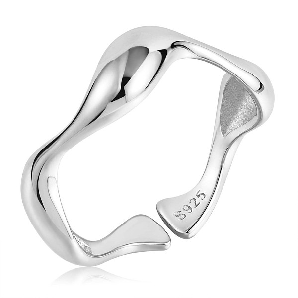 PandaHall Rhodium Plated 925 Sterling Silver Wave Open Cuff Ring for Women, Platinum, US Size 5 1/4(15.9mm) Sterling Silver
PandaHall Rhodium Plated 925 Sterling Silver Wave Open Cuff Ring for Women, Platinum, US Size 5 1/4(15.9mm) Sterling Silver
