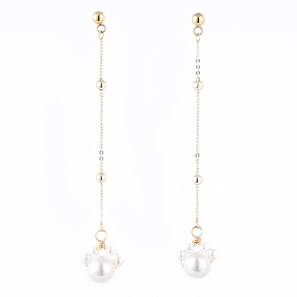 PandaHall Shell Pearl Dangle Stud Earrings, with 304 Stainless Steel Stud Earring Findings, Brass Cable Chains and Ear Nuts, Dog Paw Prints..., White
PandaHall Shell Pearl Dangle Stud Earrings, with 304 Stainless Steel Stud Earring Findings, Brass Cable Chains and Ear Nuts, Dog Paw Prints..., White
