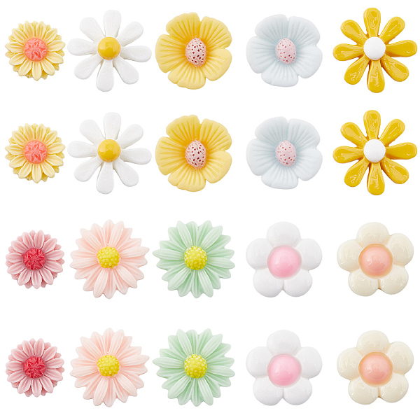 PandaHall SUNNYCLUE 80Pcs 10 Styles Opaque Resin Cabochons, Flower, Mixed Color, 15~23x15~23x5~8mm, 8pcs/style Resin Flower Multicolor
PandaHall SUNNYCLUE 80Pcs 10 Styles Opaque Resin Cabochons, Flower, Mixed Color, 15~23x15~23x5~8mm, 8pcs/style Resin Flower Multicolor