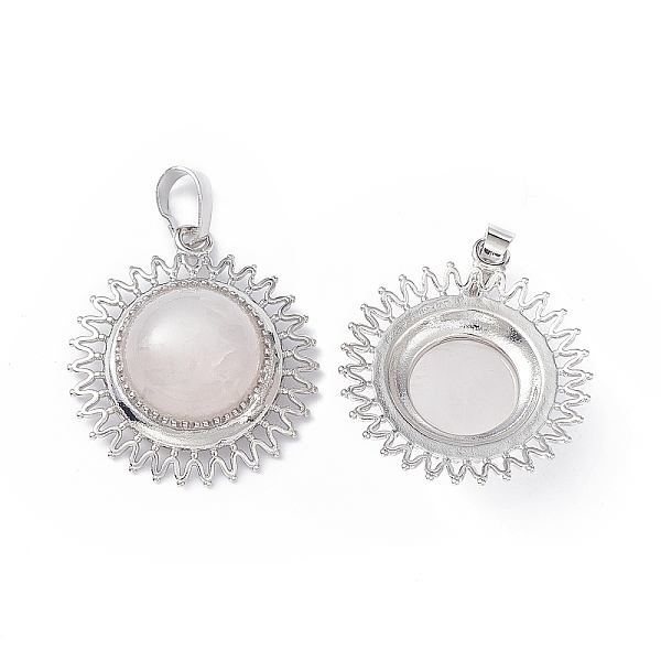 PandaHall Natural Rose Quartz Pendants, Sun Charms, with Platinum Tone Brass Findings, Half Round, 31x27.5x12mm, Hole: 7x5mm Rose Quartz...
PandaHall Natural Rose Quartz Pendants, Sun Charms, with Platinum Tone Brass Findings, Half Round, 31x27.5x12mm, Hole: 7x5mm Rose Quartz...