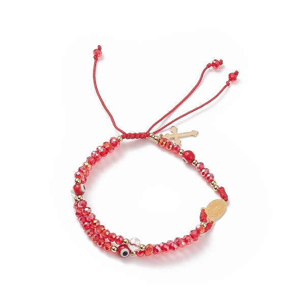 PandaHall Lampwork Evil Eye & Glass Braided Bead Bracelet, 304 Stainless Steel Virgin Mary Link Double Layer Bracelet for Women, Crimson..., Pink
PandaHall Lampwork Evil Eye & Glass Braided Bead Bracelet, 304 Stainless Steel Virgin Mary Link Double Layer Bracelet for Women, Crimson..., Pink