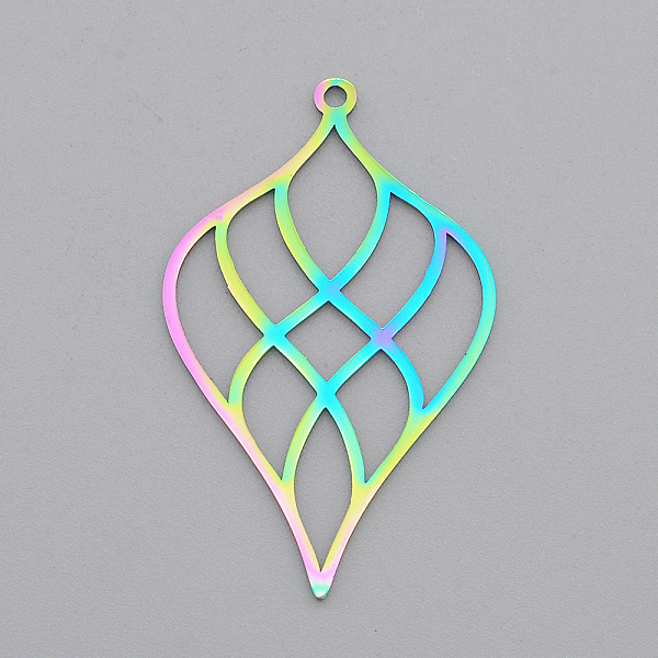 PandaHall Ion Plating(IP) 201 Stainless Steel Pendants, Laser Cut, Leaf, Rainbow Color, 40x25x1mm, Hole: 1.6mm 201 Stainless Steel Leaf
PandaHall Ion Plating(IP) 201 Stainless Steel Pendants, Laser Cut, Leaf, Rainbow Color, 40x25x1mm, Hole: 1.6mm 201 Stainless Steel Leaf