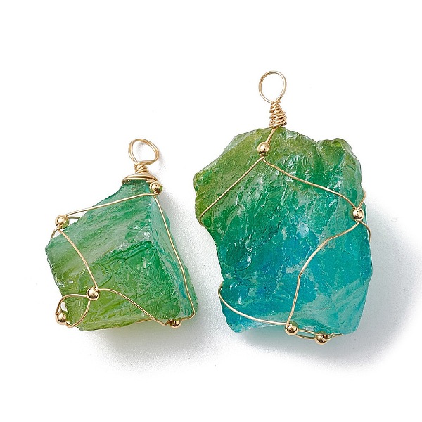 PandaHall Electroplated Raw Rough Natural Quartz Crystal Big Pendants, Nuggets Charms with Light Gold Plated Copper Wire Wrapped, Lime Green...
PandaHall Electroplated Raw Rough Natural Quartz Crystal Big Pendants, Nuggets Charms with Light Gold Plated Copper Wire Wrapped, Lime Green...
