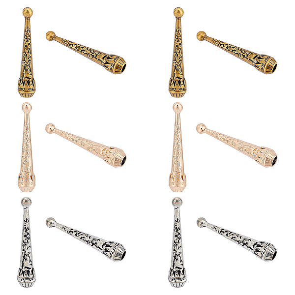 PandaHall 12Pcs 3 Colors Alloy Cord Ends, Bolo Tie End Caps, Cone, Mixed Color, 52x10.5mm, Inner Diameter: 5.5mm, 4pcs/color Alloy
PandaHall 12Pcs 3 Colors Alloy Cord Ends, Bolo Tie End Caps, Cone, Mixed Color, 52x10.5mm, Inner Diameter: 5.5mm, 4pcs/color Alloy