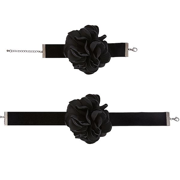 PandaHall CRASPIRE Gothic Cloth Flower Cord Bracelet & Choker Necklace, Velvet Jewelry Set for Women, Black, 7~7-3/8 inch(17.7~18.7cm)...
PandaHall CRASPIRE Gothic Cloth Flower Cord Bracelet & Choker Necklace, Velvet Jewelry Set for Women, Black, 7~7-3/8 inch(17.7~18.7cm)...