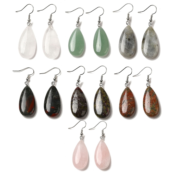 PandaHall Natural Mixed Gemstone Teardrop Dangle Earrings, Platinum Brass Earrings, 50.5x15mm Mixed Stone Teardrop
PandaHall Natural Mixed Gemstone Teardrop Dangle Earrings, Platinum Brass Earrings, 50.5x15mm Mixed Stone Teardrop